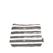 Travel Pouch - Charcoal Stripes
