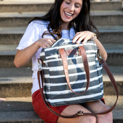 Commuter Tote - Stripes Charcoal