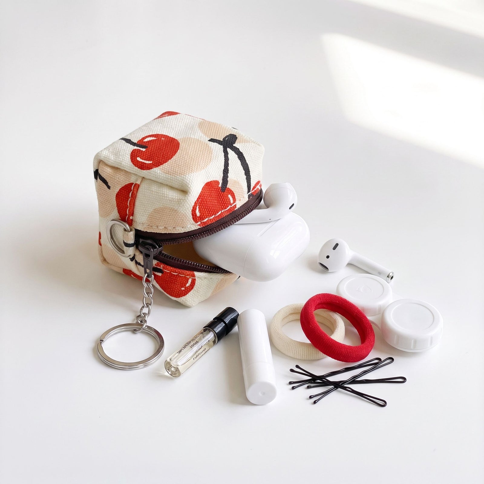 Mini Cube Key Ring - Cherries