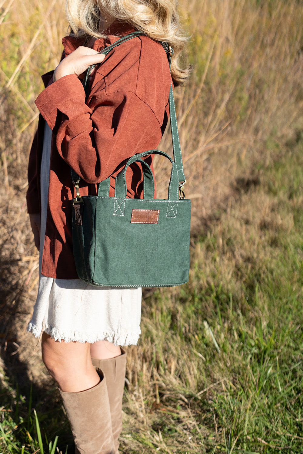 Mini Tote - Waxed Hunter Green