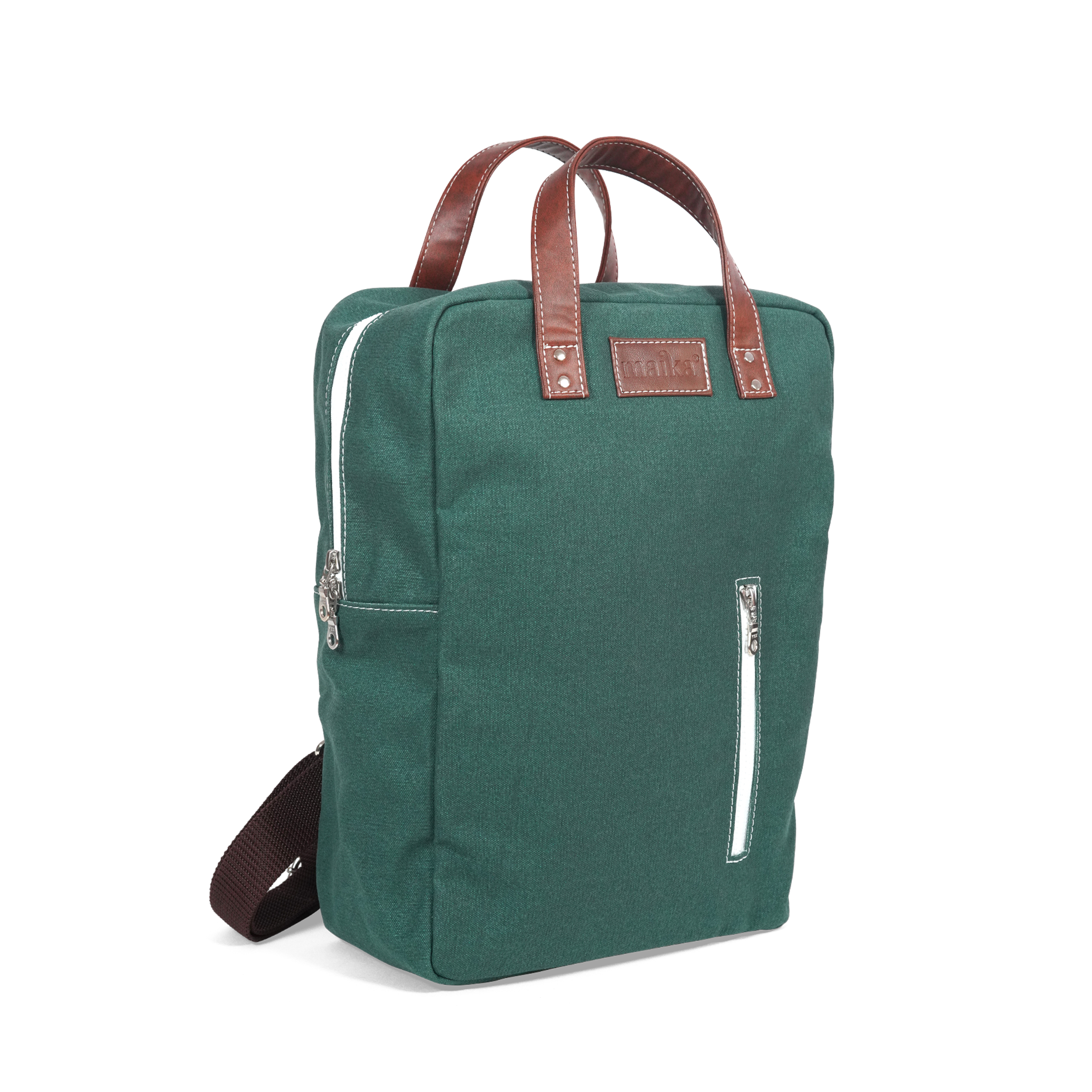 Maika Zippered Backpack Waxed Hunter Green