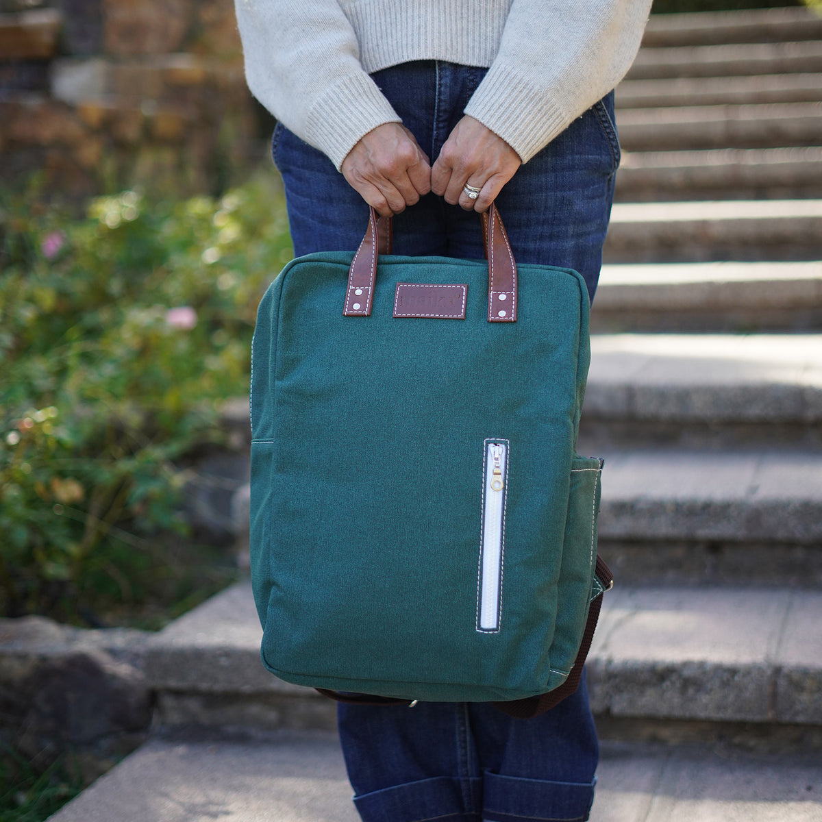 Laptop Backpack - Waxed Hunter Green