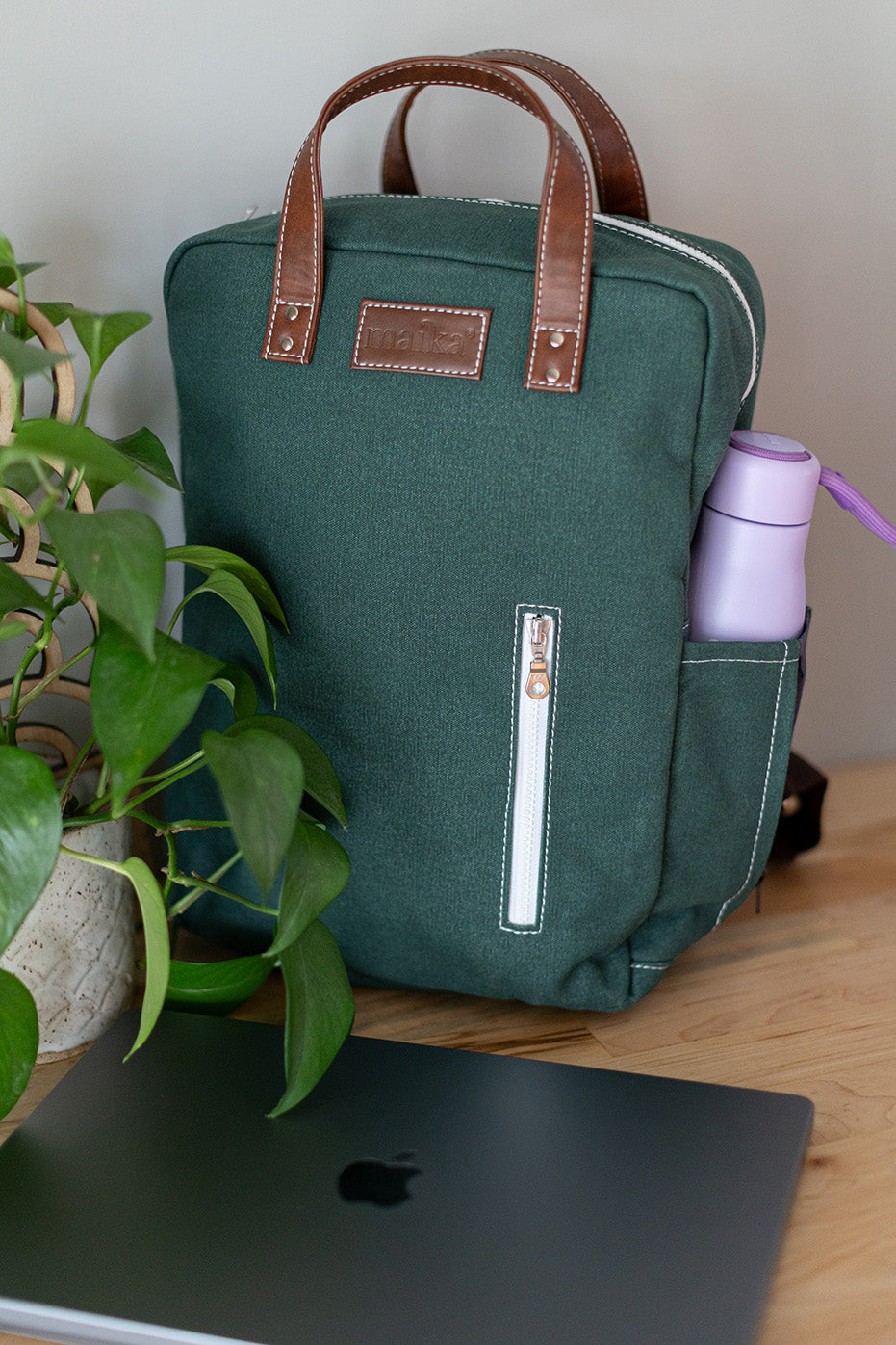 Laptop Backpack - Waxed Hunter Green