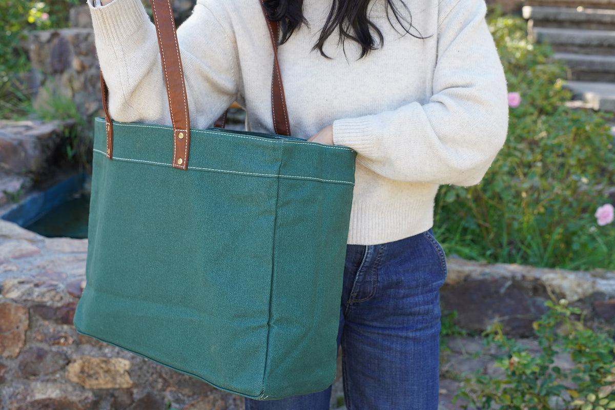 Carryall Tote - Waxed Hunter Green