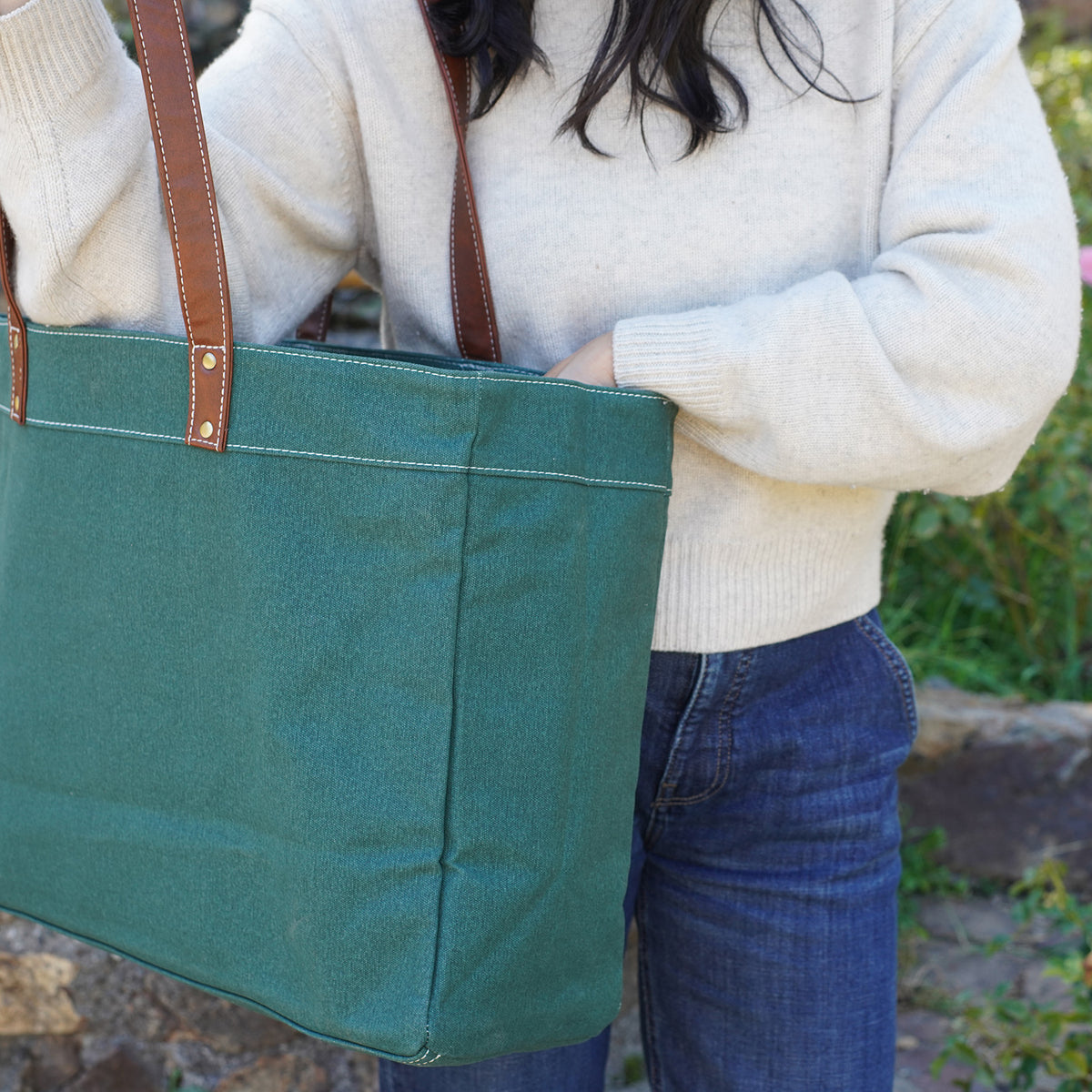 Carryall Tote - Waxed Hunter Green