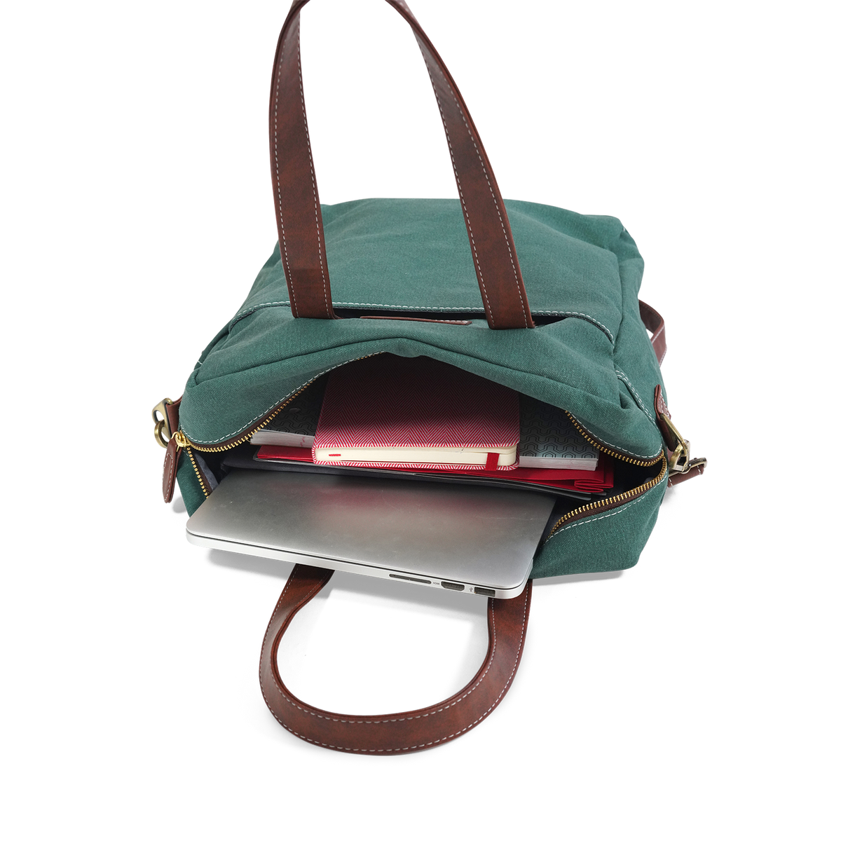 Commuter Tote - Waxed Hunter Green