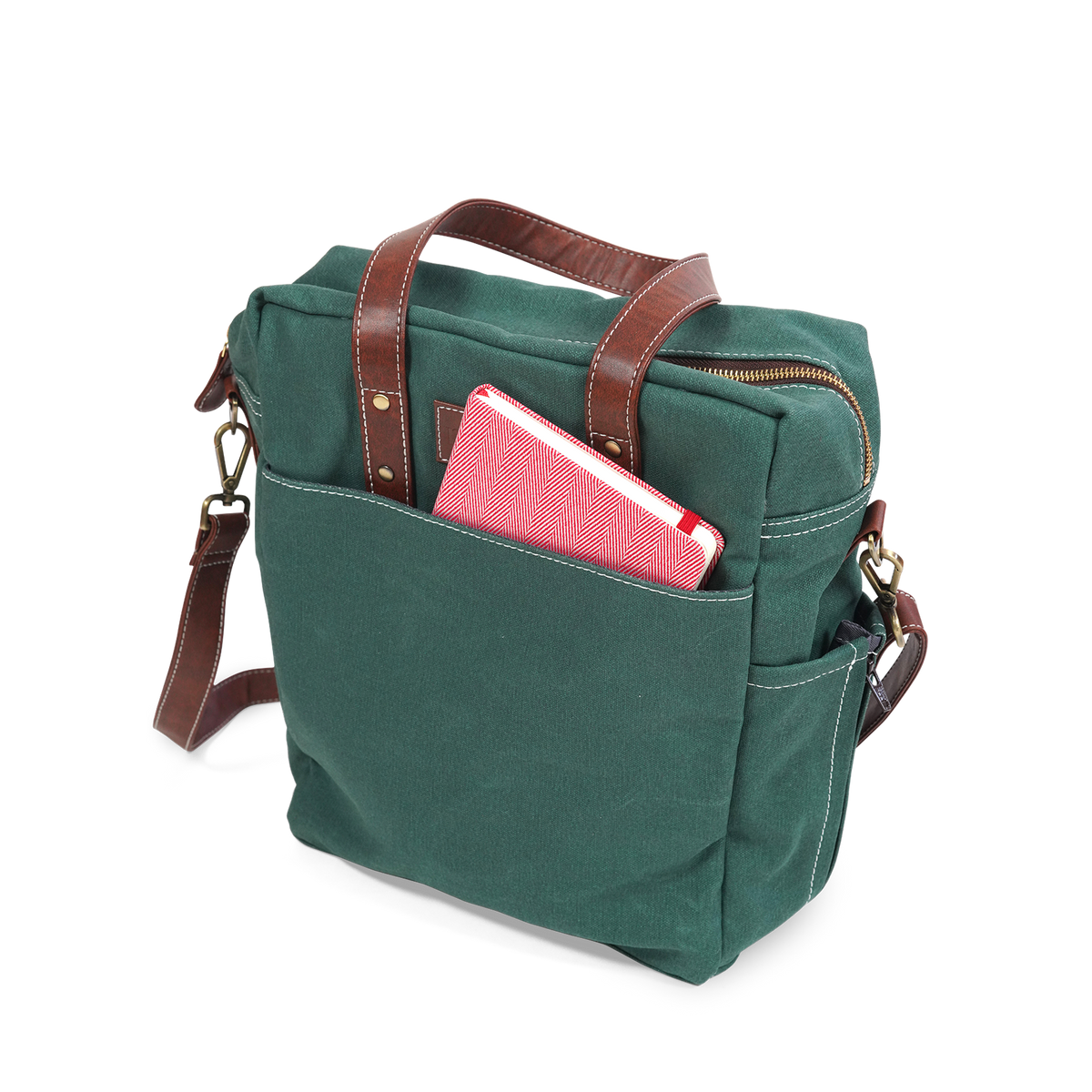 Commuter Tote - Waxed Hunter Green