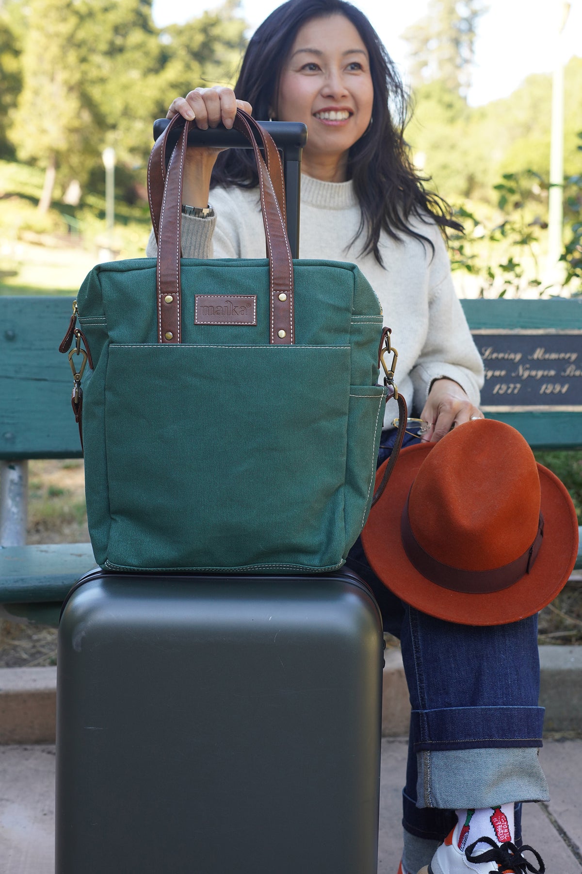 Commuter Tote - Waxed Hunter Green