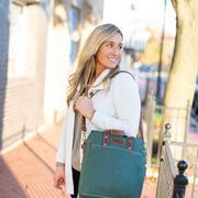 Commuter Tote - Waxed Hunter Green