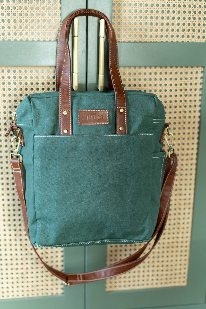 Commuter Tote - Waxed Hunter Green