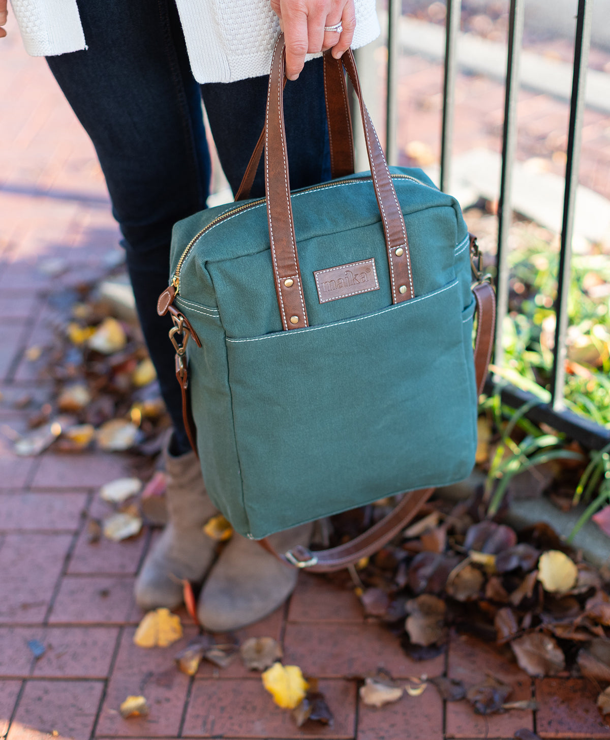 Commuter Tote - Waxed Hunter Green