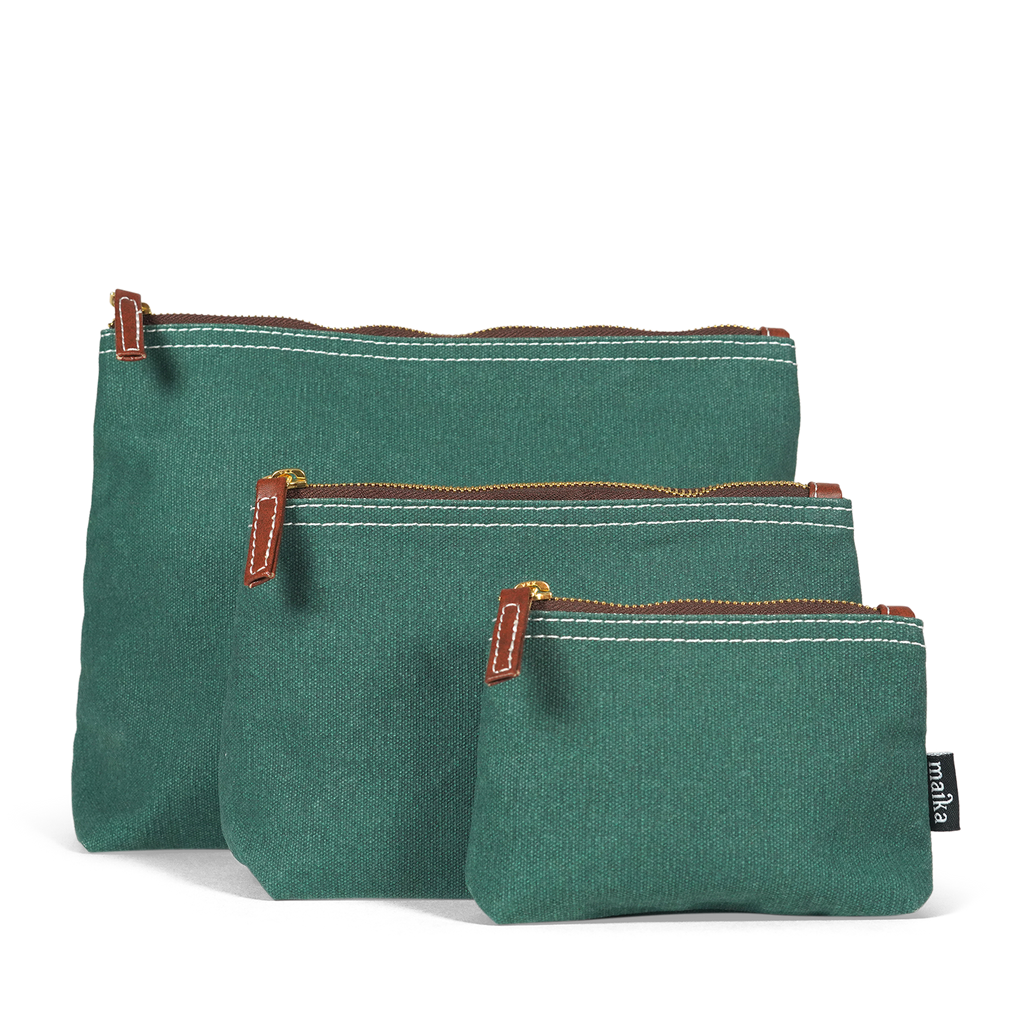 Travel Pouch Waxed Hunter Green