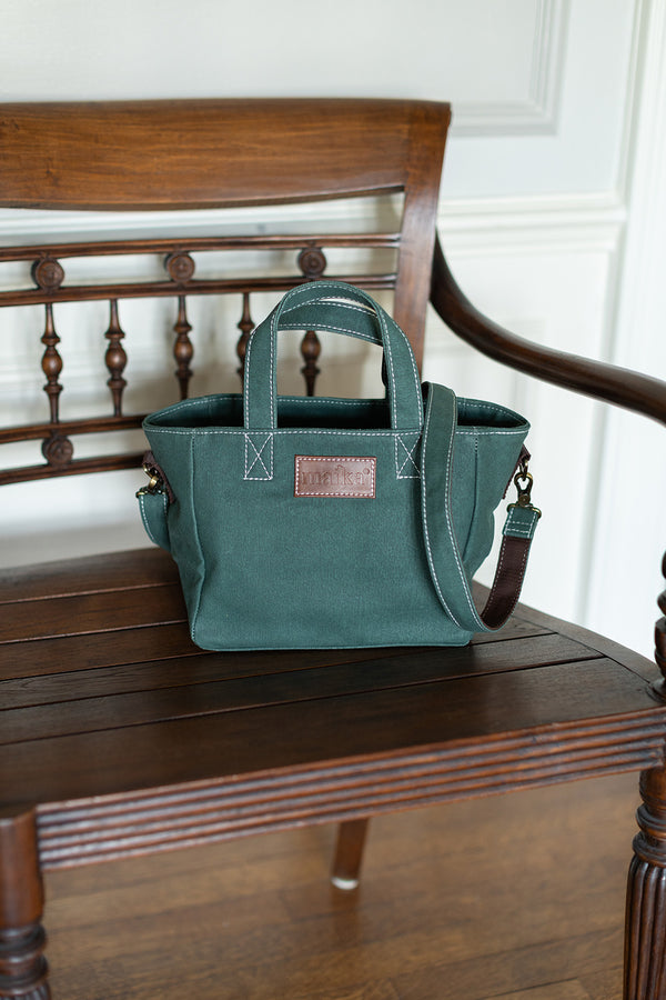 Mini Tote - Waxed Hunter Green - Maika
