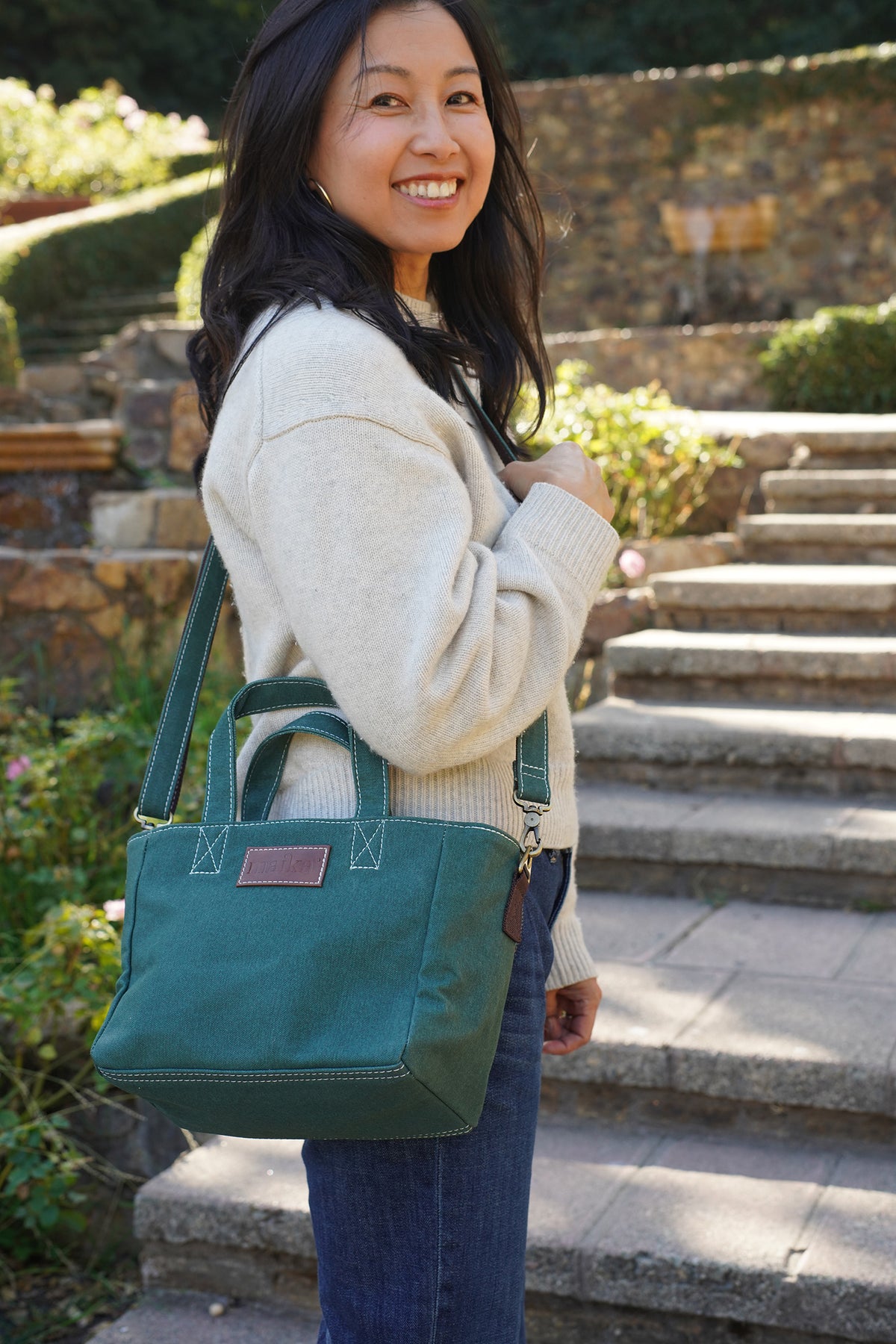 Mini Tote - Waxed Hunter Green