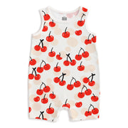 Tank Top Romper - Cherries Red