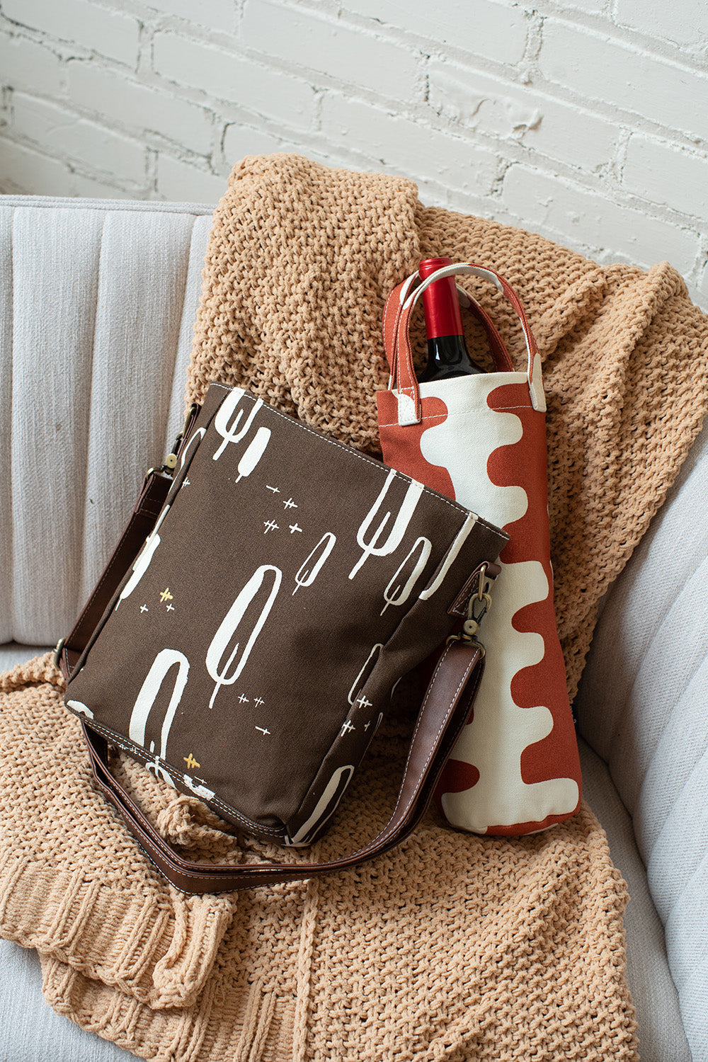 Wine Tote - Echo Tangerine