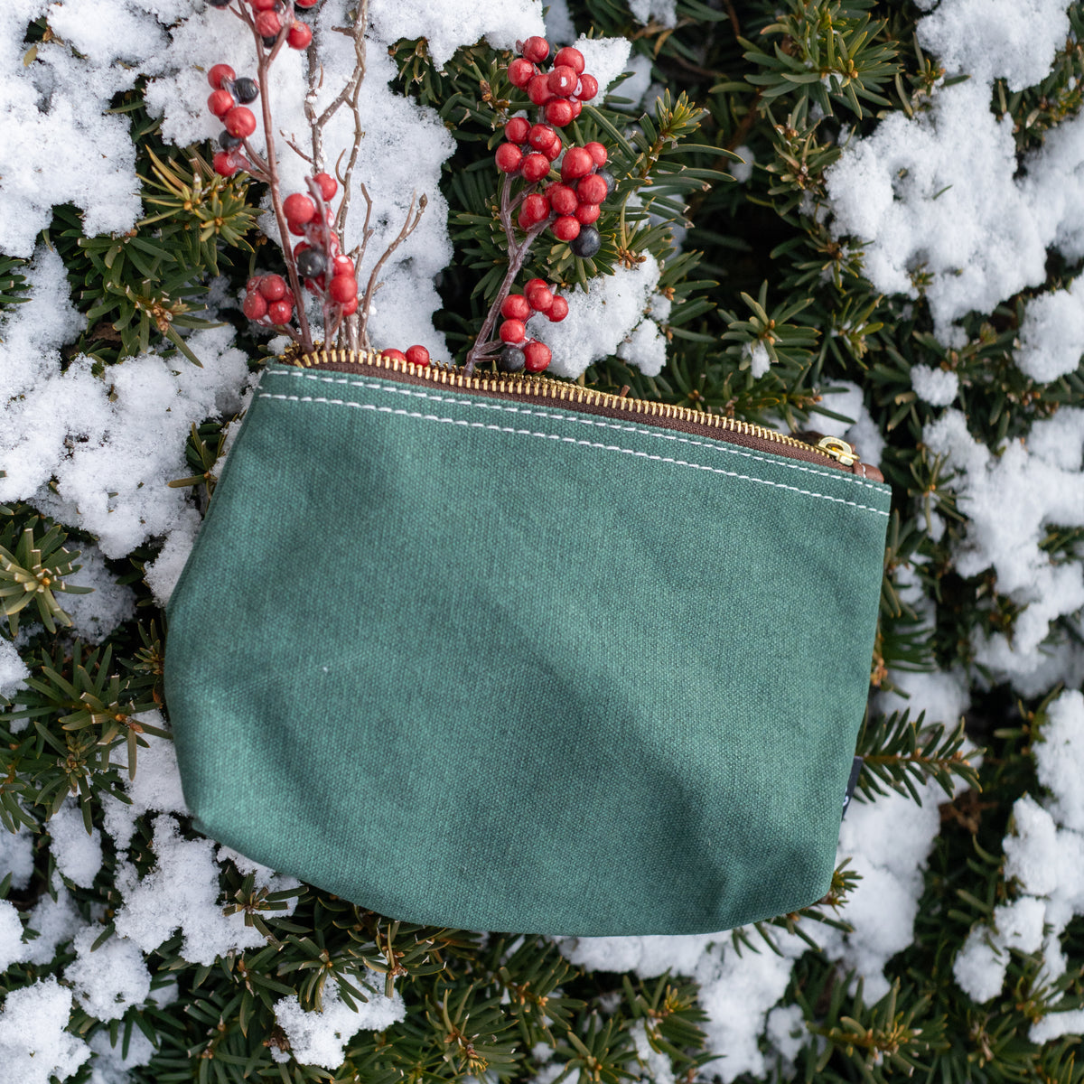Travel Pouch - Waxed Hunter Green