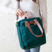 Commuter Tote - Waxed Hunter Green