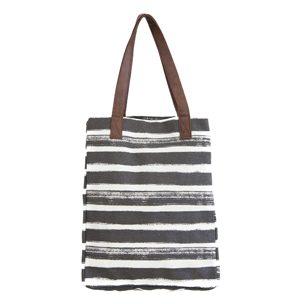 Market Tote - Charcoal Stripes