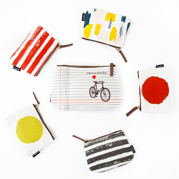 Travel Pouch - Charcoal Stripes