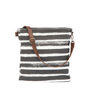 Crossbody Bag - Charcoal Stripes