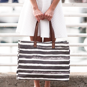 Carryall Tote - Charcoal Stripes